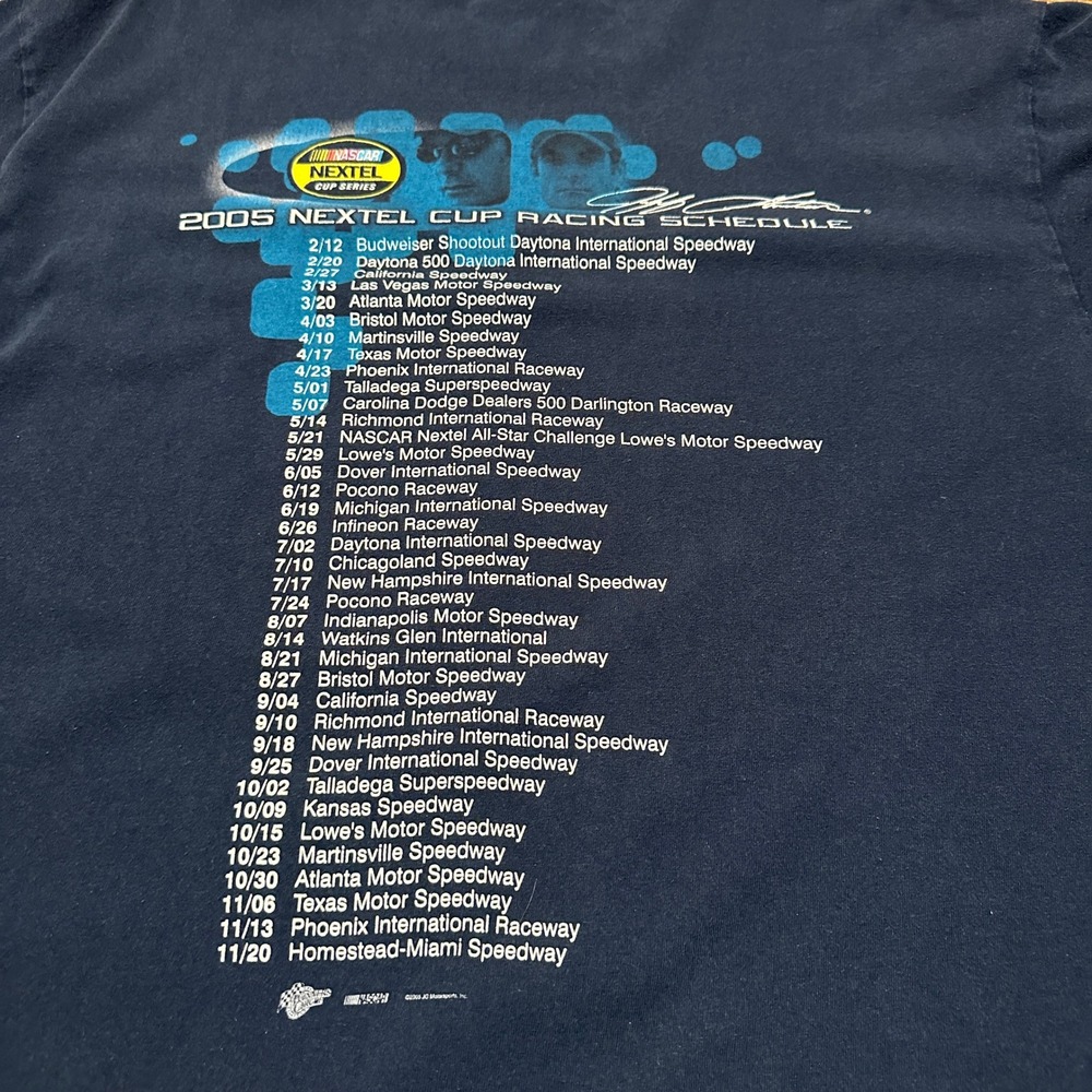 Vintage Winners Circle Jeff Gordon NASCAR Racing T-Shirt Mens XL 2005 Schedule - Picture 4 of 7